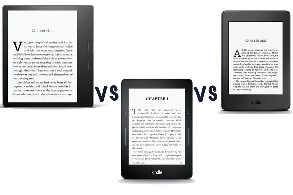 Amazon Kindle Oasis (2017) vs Kindle Voyage vs Kindle Paperwhite: Mi a különbség?