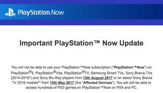 PlayStation Now ne sera plus disponible sur PS3 et sur de nombreux autres appareils