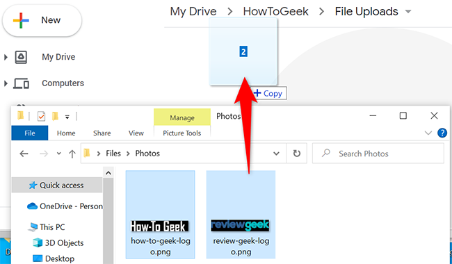Μεταφορτώστε αρχεία στο Google Drive με μεταφορά και απόθεση.