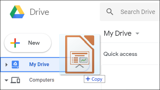 Плъзнете и пуснете своя PowerPoint файл директно в Google Drive.
