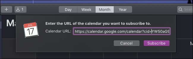 macOS Calendar ics url