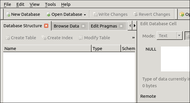 Zwei Versionen von DB Browser für SQLite, die in GNOME ausgeführt werden.