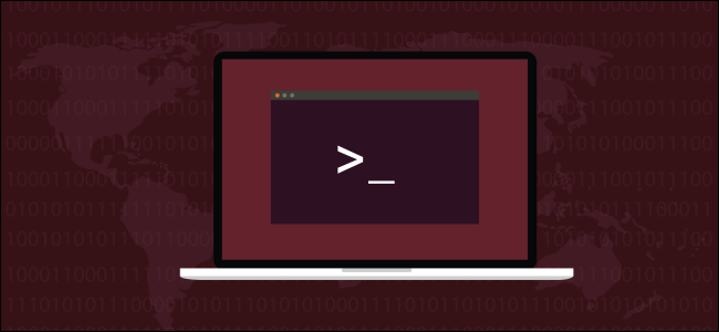 Stilisierte Terminal-Eingabeaufforderung auf einem Linux-Laptop
