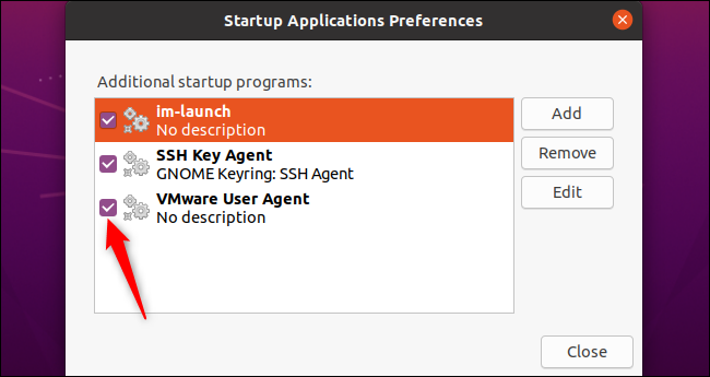 Deaktivieren eines Startprogramms unter Ubuntu.