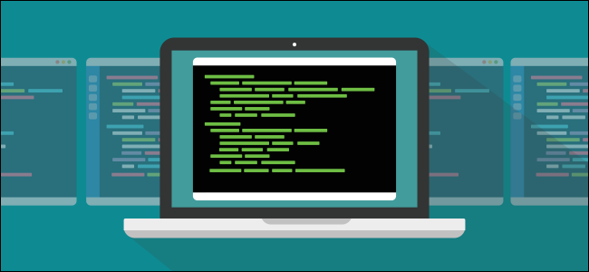 Terminal Linux dengan teks hijau pada komputer riba.