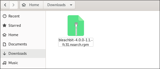 Il file di installazione di BleachBit nel