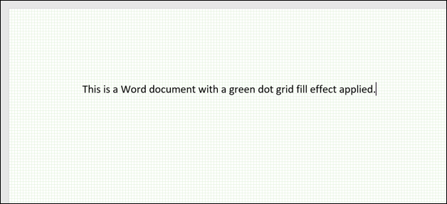 Ein Word-Dokument mit einem grünen Punktrasterhintergrund.