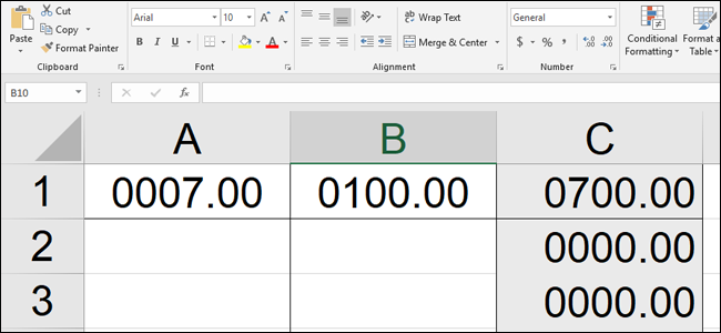Microsoft Excel에서 선행 0을 표시하도록 강제하는 방법