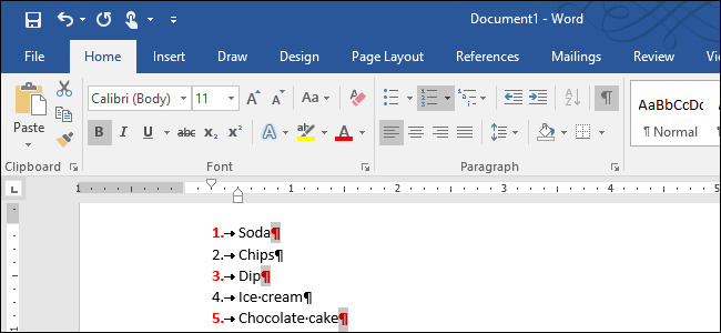 كيفية تنسيق الأرقام أو الرموز النقطية في قائمة في Microsoft Word
