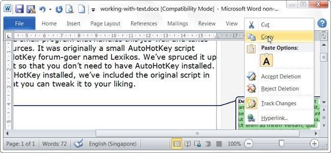 Làm thế nào để bạn sao chép văn bản đã xóa trong Microsoft Word?