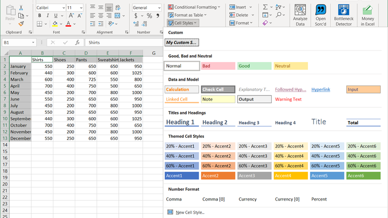 Kā lietot un izveidot šūnu stilus programmā Microsoft Excel