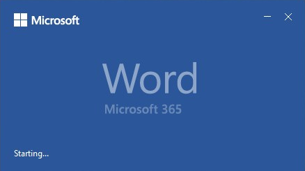 Microsoft 365 uvodni zaslon riječi