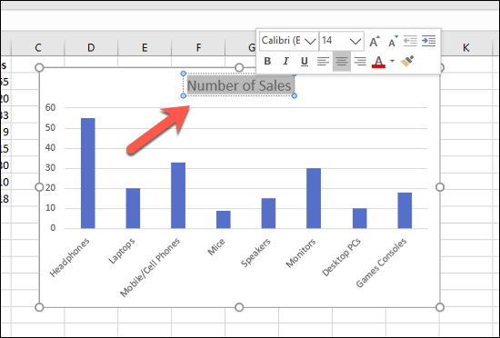 Щракнете двукратно върху текстовото поле за заглавие на диаграмата в лентова диаграма на Excel, за да промените текста на заглавието