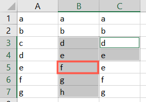 اختلاف صف واحد في Excel