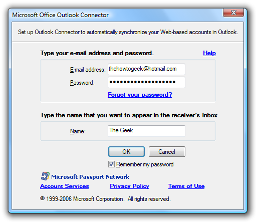 Usa Hotmail da Microsoft Outlook
