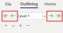Outline Level -nuolet