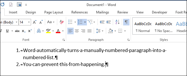 כיצד לכבות רשימות אוטומטיות ממוספרות ותבליטים ב- Microsoft Word