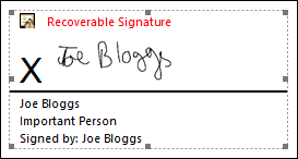 Μια υπογραφή εικόνας που έχει εισαχθεί στο Microsoft Word