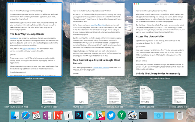 Afegiu un gest ocult al vostre Mac que mostri totes les finestres per a qualsevol aplicació