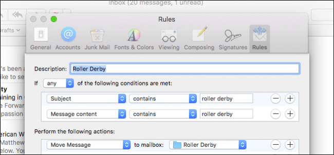 Ako nastaviť pravidlá v Apple Mail