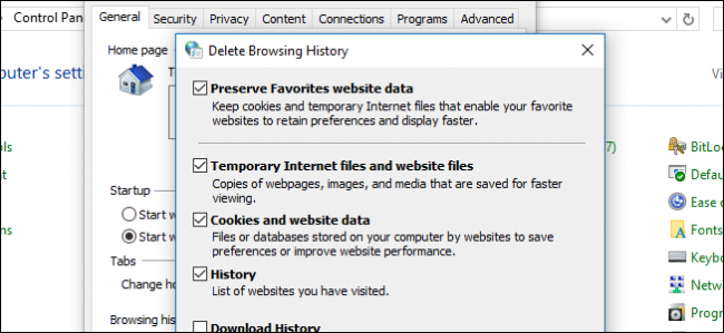 Как да изчистите хронологията на сърфиране в Internet Explorer