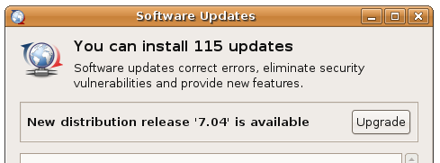 Ubuntu atnaujinimas iš Edgy į Feisty (6.10–7.04)