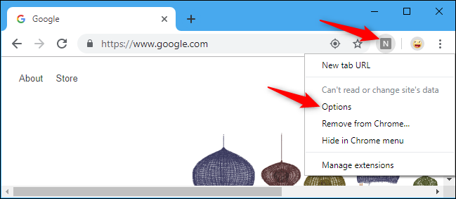 Naujo skirtuko URL mygtukas naršyklėje „Chrome“.