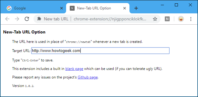 Chrome-এ একটি কাস্টম নতুন ট্যাব পৃষ্ঠার URL সেট করা হচ্ছে