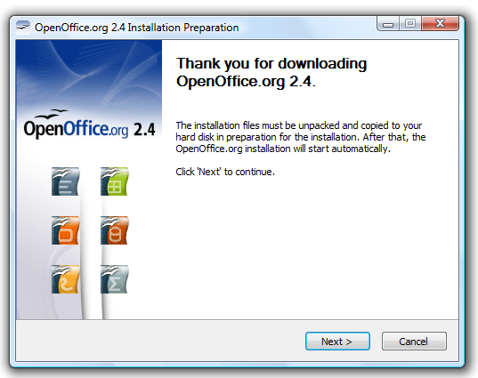 Installieren von Open Office 2.4