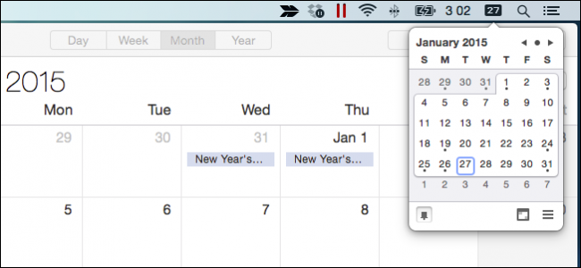 Cara Mendapatkan Kalendar Pop Timbul seperti Windows dalam OS X
