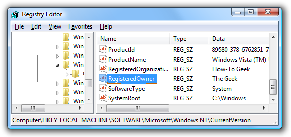 Как да промените регистрирания собственик на компютър във всяка версия на Windows