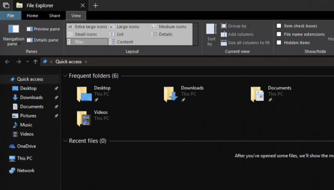 تضيف Microsoft سمة داكنة إلى File Explorer في آخر تحديث لنظام Windows 10
