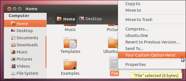 Как лесно да добавите персонализирани опции за щракване с десния бутон към файловия мениджър на Ubuntu
