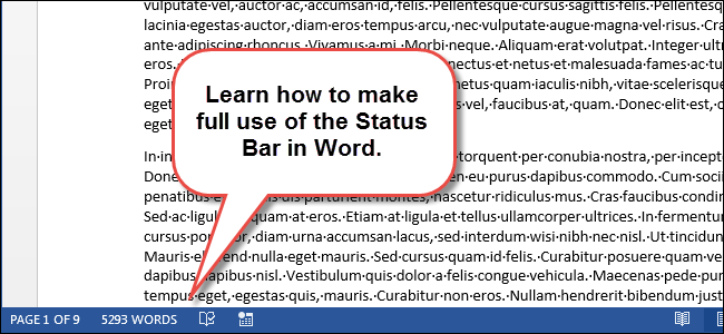 Cara Menggunakan Bilah Status di Word