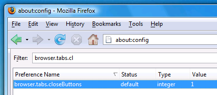 Γρήγορη συμβουλή: Αφαιρέστε το κουμπί Κλείσιμο από τις καρτέλες του Firefox