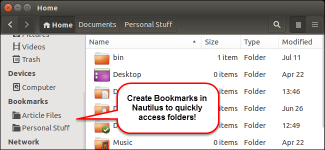 Iesācējs: kā pievienot grāmatzīmi vietai Nautilus (failos) Ubuntu 14.04