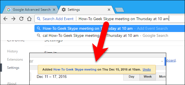 Как да добавяте събития към вашия календар в Google с помощта на адресната лента в Chrome