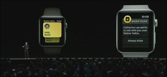 올해 말 출시 예정인 Apple Watch를 워키토키로 사용하십시오.