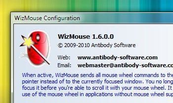 Το WizMouse επιτρέπει την κύλιση του ποντικιού πάνω σε οποιοδήποτε παράθυρο