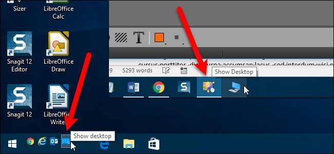 Cómo mover el icono Mostrar escritorio a la barra de inicio rápido o la barra de tareas en Windows