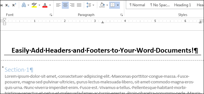 Come aggiungere un'intestazione o un piè di pagina a un documento di Word