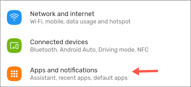 Passa ad App e notifiche nelle impostazioni di Android