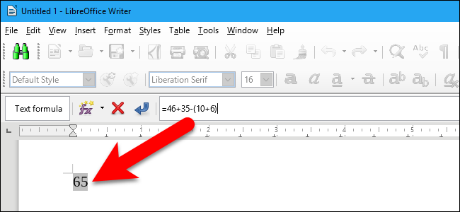 Come utilizzare la calcolatrice incorporata in LibreOffice Writer
