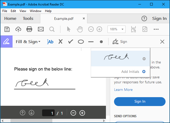 Save your signed PDF by clicking File>Salva e scegli una posizione per il documento