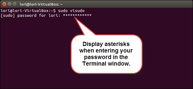 Come rendere visibili gli asterischi delle password nella finestra del terminale in Linux