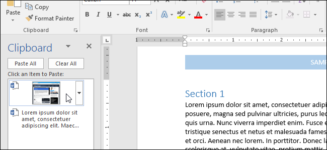 Microsoft Officen sisäänrakennetun leikepöydän käyttäminen
