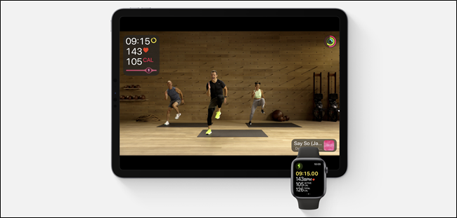 Fitness + يعمل على iPad و Apple Watch