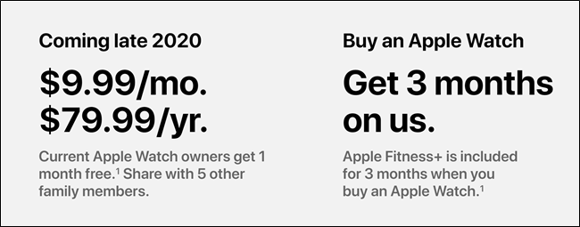 تسعير Apple Fitness +