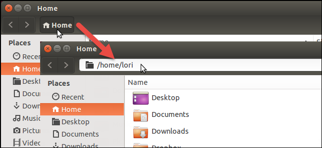 Как показать панель навигации вместо хлебных крошек в файловом менеджере Ubuntu