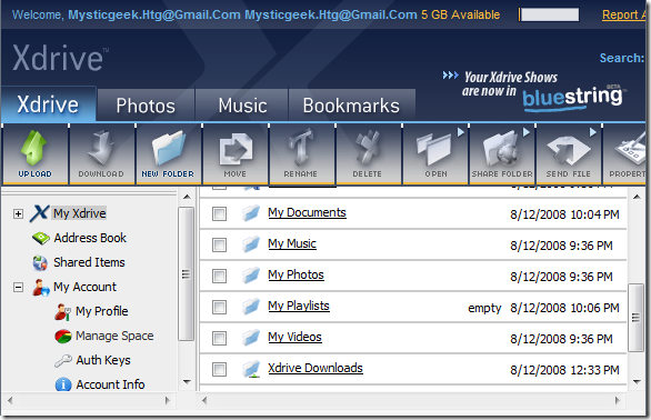 Kostenloser Speicher mit AOLs Xdrive (Online Storage Series)